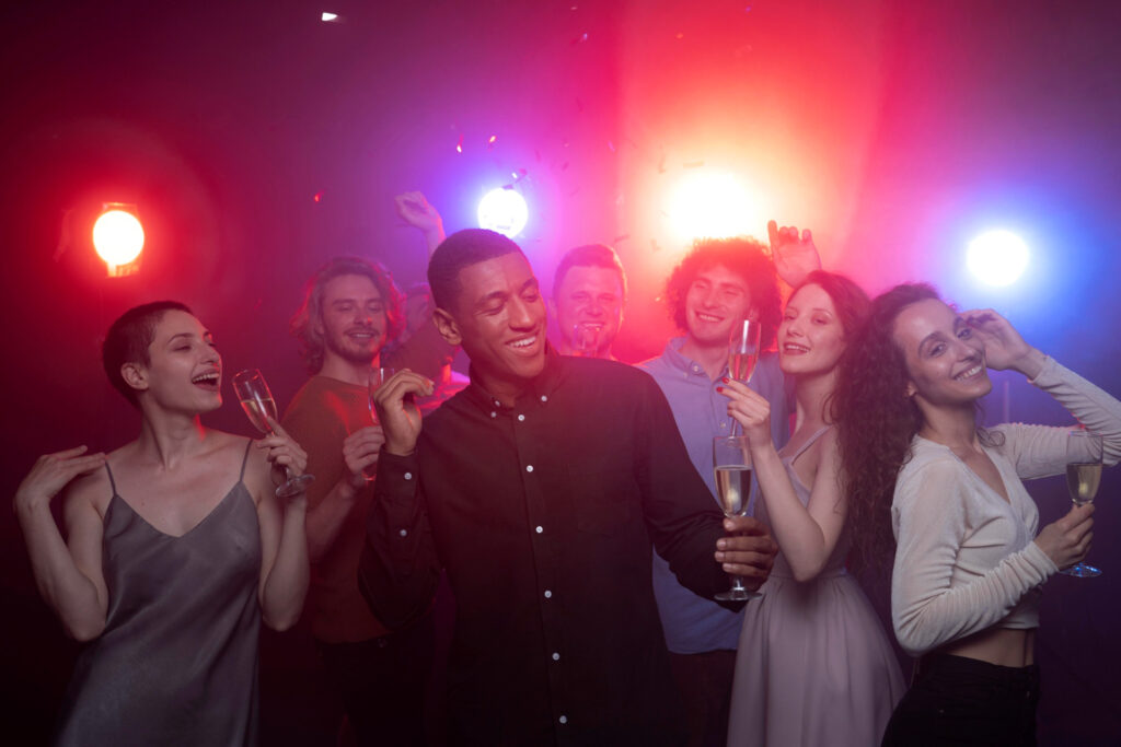 nightlife with people dancing club